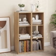 thumbnail image 2 of Gymax 2PCS 3-Cube Bookshelf Vertical Bookcase w/Back Guardrail & Anti-tipping Kits Natural, 2 of 9