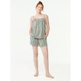 thumbnail image 4 of Joyspun Women's Gauze Smocked Cami Top and Shorts Sleep Set, Sizes S to 3X, 4 of 5