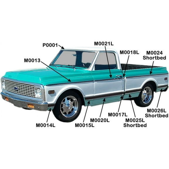 Brothers Trucks M0025L-69 Bedside Molding - Lower Front-Shortbed- Woodgrain - LH