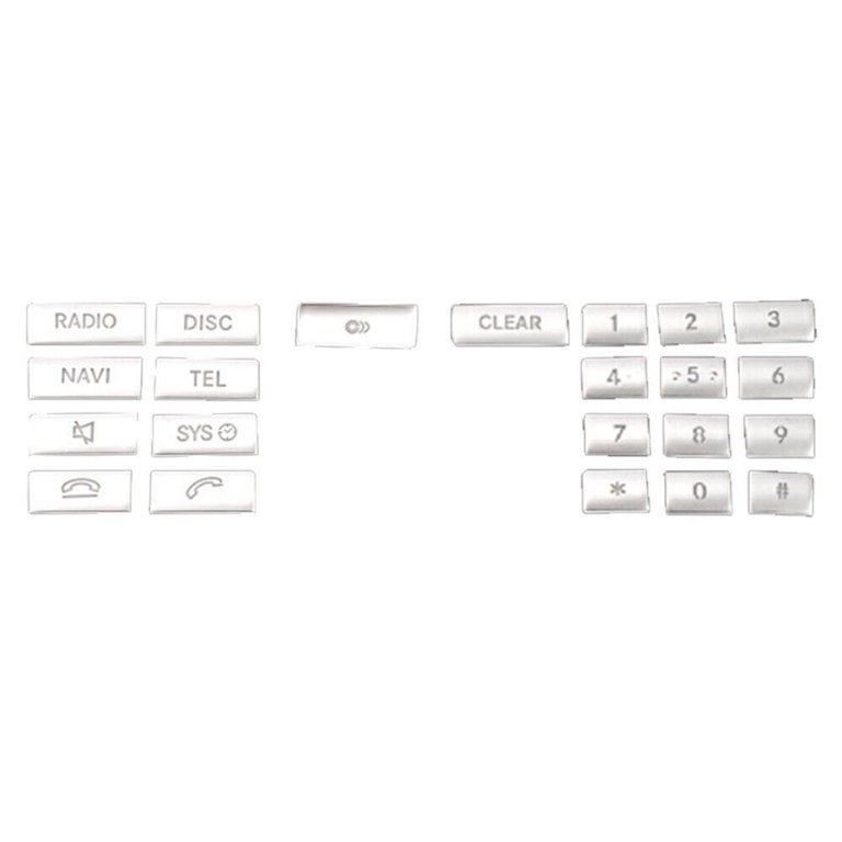 22-Piece Silver Chrome Button Cover Stickers For Mercedes W204 W212 C218 GLK X204