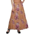 thumbnail image 1 of Moomaya Jupe Longue Imprimée pour Femmes Style Portefeuille Grande Taille Jupe Maxi à 3 Niveaux, 1 of 6