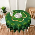 thumbnail image 6 of Watercolor Blue Yellow Floral Tablecloth Round 60 Inch Spring Rustic Sage Green Leaf Flower Decorative Table Cloth with Wrinkle Resistant for Home Kitchen Dining Table Outdoor Party Picnic, 6 of 6