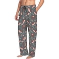 thumbnail image 2 of Balery Hedgehogs and Flowers1 print Men's Pajama Pants,Ultra Lightweight Pjs,Lounge Pant-Small, 2 of 9