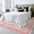 thumbnail image 4 of Ultrug Vintage Rugs Soft Accent Area Rug Boho Carpet for Bedroom Living Room Home Decor,4'x6',Pink, 4 of 7
