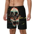 thumbnail image 2 of Gaeub Glitch Screaming Skull Mens Swim Trunks Stretch Beach Shorts Quick Dry for Men Swim Shorts Swimwear with Pockets- XX-Large, 2 of 9