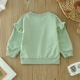 thumbnail image 5 of SUXIAN Girls Sweatshirt Solid Color with Ruffles Long Sleeve for Winter Casual Comfortable Green 3-4 Years, 5 of 7