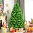 thumbnail image 3 of Costway 6.5ft Green Flocked Hinged Artificial Christmas Tree w/ Metal Stand Green, 3 of 10