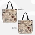 thumbnail image 3 of JUNZAN Tote Bags for Women Girls,Large Capacity Bag Reusable Grocery Shoulder Bag with Inner Pockets(Abstract Coffee Pattern With Letters), 3 of 9