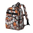 thumbnail image 2 of Football and Rugby Navy Pattern Cute School Backpack Bag for School with Padded Back and Adjustable Shoulder Straps 15.25"x11.5"x5.25", 2 of 5