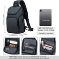 thumbnail image 3 of FENRUIEN Bolso Cruzado Mochila Cruzada con Puerto de Carga USB, Gris, 3 of 8