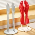 thumbnail image 5 of 2 PCS Kitchen Glove Holder Kitchen Glove Stand Holder Rubber Glover Drying Dryer Rack Reusable Rubber Mitten Clothes Drying Rack for Dish Gloves and Rags,White and Blue, 5 of 9