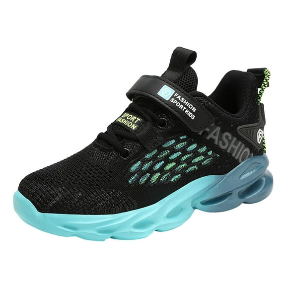 Zanarzt Boys Girls Shoes Kids Sneakers Toddler Big Kids Shoes Boys Girls Breathable Sneakers Athletic Running Shoes Black,12.5-13 Years