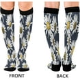 thumbnail image 2 of 1 Pairs Vintage Daisy Compression Socks for Women Men Knee High Stocking for Running, Athletic, Medical Gift, 2 of 7