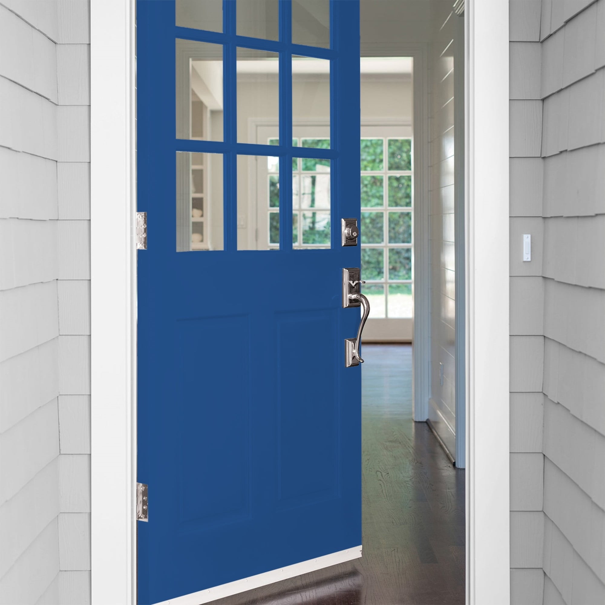 Glidden HEP Brilliant Blue / Blue Satin Exterior Paint with Primer, 1 Quart