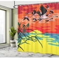 thumbnail image 5 of Ambesonne Flamingo Shower Curtain, Birds in the Air Art, 69"Wx84"L, Multicolor, 5 of 5