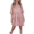 thumbnail image 1 of ALSLIAO Vestido de lentejuelas para mujer, manga corta, brillante, túnica, vestido de fiesta, ropa de club, rosa, talla S, 1 of 7