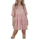 thumbnail image 1 of ALSLIAO Vestido de lentejuelas para mujer, manga corta, brillante, túnica, vestido de fiesta, ropa de club, rosa, talla S, 1 of 7