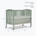 thumbnail image 2 of Dream On Me Folding Full Size Convenience Crib in Meadow Green, Comes With Heavy Duty Locking Wheels, 2 of 9