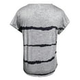 thumbnail image 4 of CHGBMOK Hauts d'Été Grande Taille pour Femmes Mode Décontractée Ample Imprimé Col Rond Manches Courtes T-Shirt Blouse Rayée Plage d'Été en Solde, 4 of 5