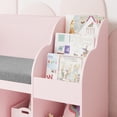 thumbnail image 4 of Homfa Kids Bookcase with Reading Nook, Wooden Kids Bookshelf and Storage Toy Cube Organization with Adjustable Shelf, 31.5'' H x 54.5'' W, Pink, 4 of 7