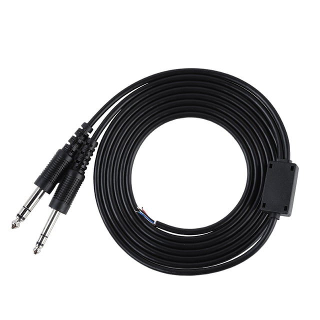 Cable de repuesto DIY de 2 m/2,2 yd para auriculares de aviación, conector GA doble de 1/4''