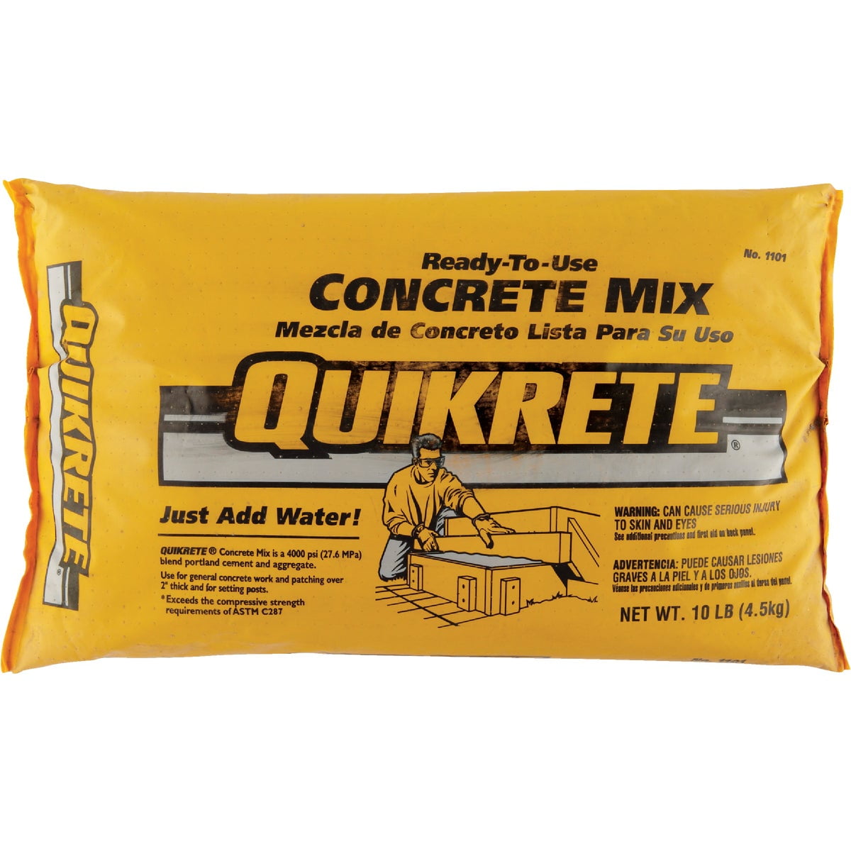 Quikrete concrete mix 10 lb 6 bags — Residential Use, Standard Application