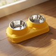 thumbnail image 1 of Comedero elevado para gatos acero inoxidable para mascotas, ideal para apartamentos y hogares. Suministros para mascotas, desmontable, para gatos Amarillo, 1 of 8