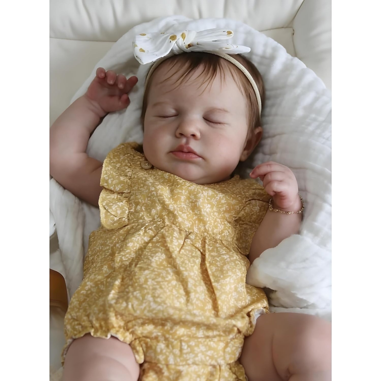 Muñeca Bebé Reborn Niña de 20 Pulgadas, Durmiendo Realista de Vinilo con Cuerpo de Tela Suave, con Accesorios para Niñas 3+ 4
