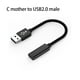 thumbnail image 2 of Cateissary Adaptador Inserción hacia atrás Convertidor USB Aleación Nylon Cables duraderos Equipo de teclado de computadora portátil liviano Electrónica USB2.0, 2 of 6