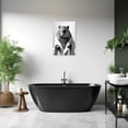 thumbnail image 3 of ZHONGYUTONG Funny Animal Canvas Wall Art Bathroom Pictures Wall Decor Black and White Capybara Painting for Toilet Decor Framed (24.00" x 36.00"), 3 of 5