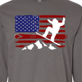 thumbnail image 4 of Inktastic Snowboarding Us Flag Long Sleeve T-Shirt, 4 of 5