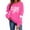 Hot Pink, variant on FAWUUDO Womens Casual Heart Graphics Shirt Long Sleeve Pullover Loose Crewneck Cute Love Printed Sweatshirt Tops Black L