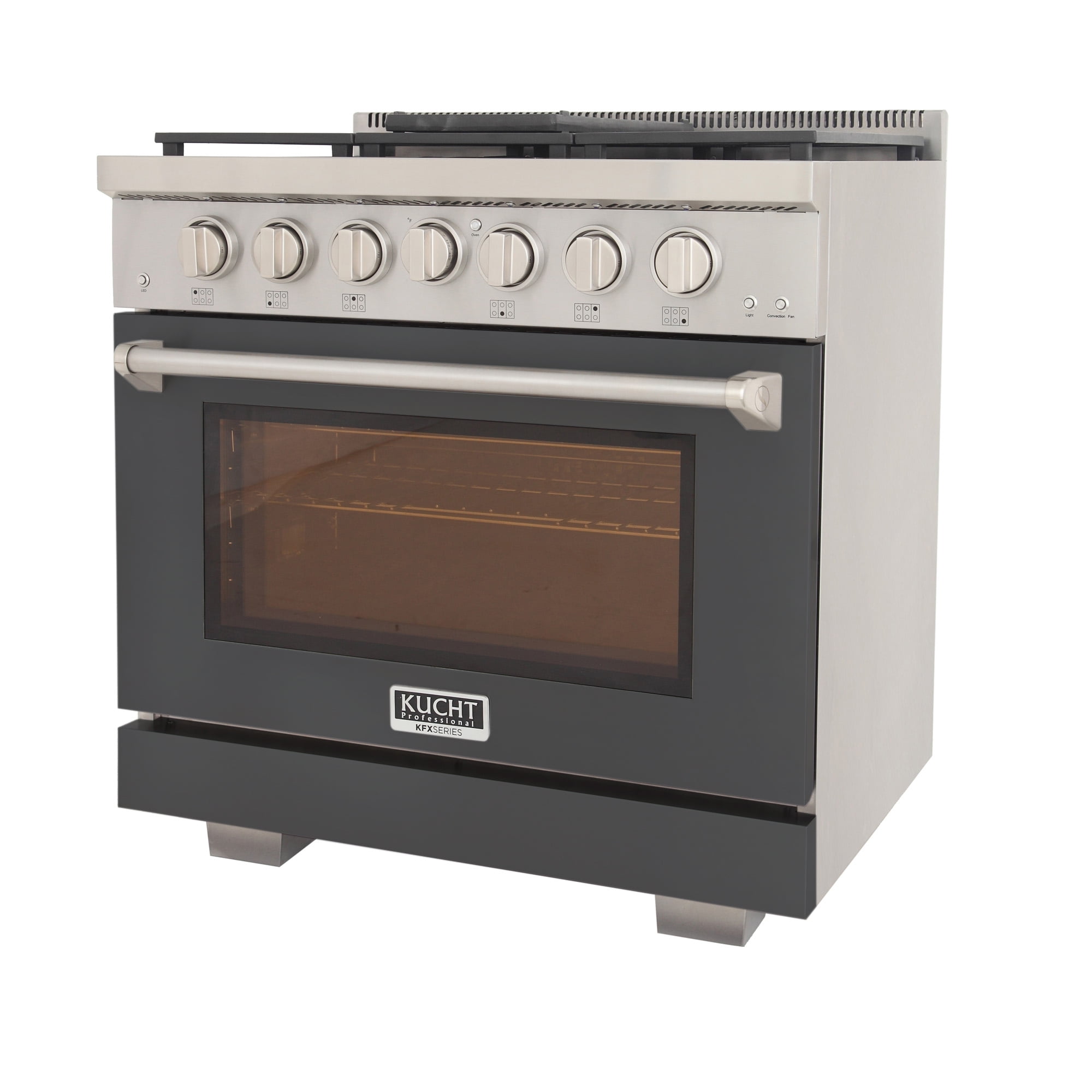 Professional 36-in Natural Gas Range Oven in Cement Gray w/ True Simmer Burners