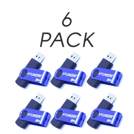 Hyundai 16GB Flash Drive. USB 2.0. Secure Fast Transfer/Write. Blue. Pack of