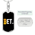 thumbnail image 2 of BetCoin Crypto Stainless Steel or 18k Gold Premium Swivel Dog Tag Keychain, 2 of 16