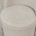 thumbnail image 2 of YOUNIKE Swivel Wingback Vanity Stool, Upholstered Accent Stool, Boucle Fabric Make-up Chair, Beige Coffee, 2 of 19