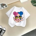 thumbnail image 5 of Girl's Graphic Tees Crew Neck Short Sleeve Cute Summer Tops Multicolor Print T Shirts White,5-6 Years, 5 of 5