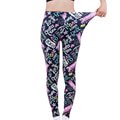 CUHAKCI, mallas con grafiti, mallas con estampado Floral para mujer, mallas con diseño de pata de gallo, mallas Vintage con diseño elástico W056 Tan Jianjun unisex