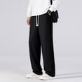 thumbnail image 2 of Rexolia Mens Big Tall Straight Sweatpants Uncuffed Open Hem Slight Stack Drawstring Casual Black L, 2 of 6