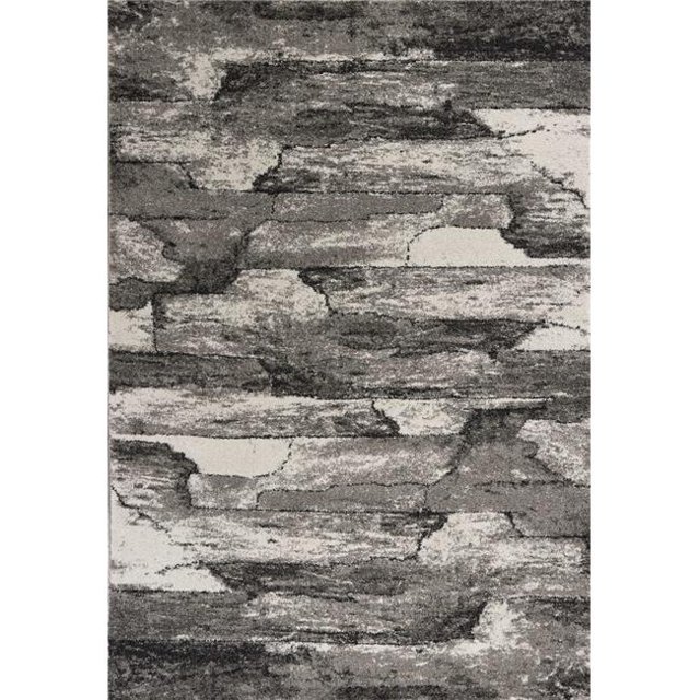 HomeRoots 353765 3 ft. 3 in. x 5 ft. 3 in. Polypropylene Grey Area Rug