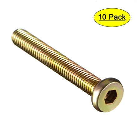 

M6x45mm Furniture Bolt Nut Hex Socket Round Head Screw Zinc Plated 10 Pcs