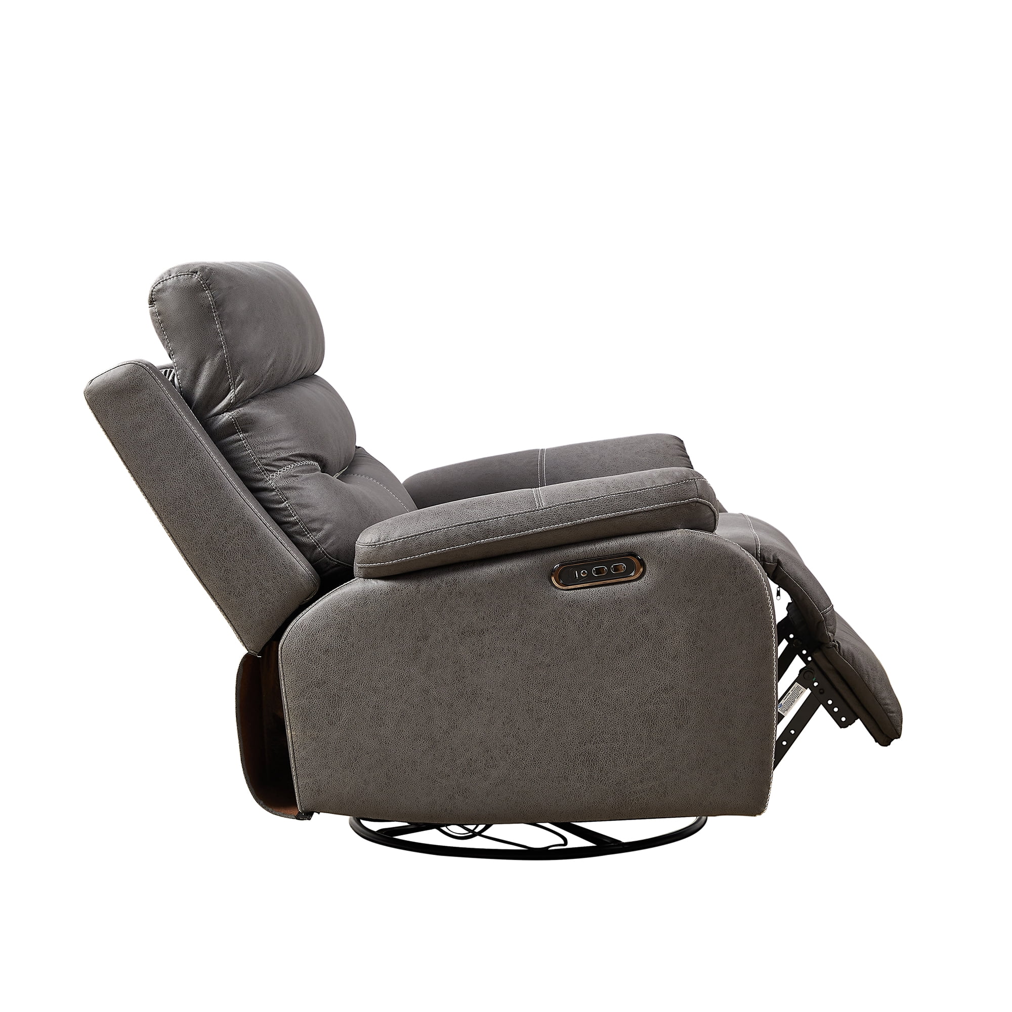 JIELARHUA Dual OKIN Motor Rocking and 240 Degree Swivel Single Sofa Seat recliner Chair Infinite Position ,Head rest with power function