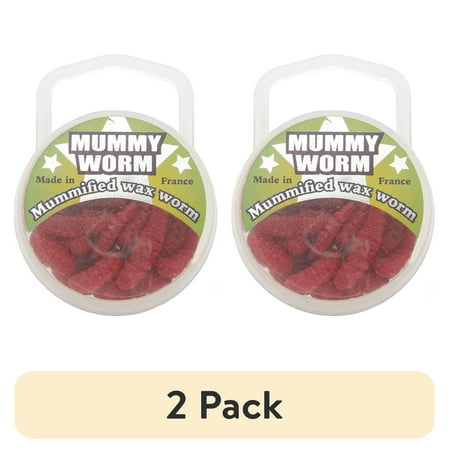 (2 pack) Eurotackle Mummy Worm Preserved Wax Worms Red Model 00105 35+/pack