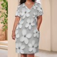 thumbnail image 4 of White Floral Pattern Background Loose Pocket Dress Dresses Summer Summer Dresses for Women, 4 of 9