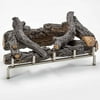 Concrete Log Set with Stainless Fireplace Grate 450 Series Outdoor Fireplace Insert- Model-LS450SS-G