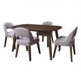 thumbnail image 1 of CorLiving Tiffany 5-Piece Espresso and Gray Dining Table Set for 4 – Mid-Century Modern Set, Compact Kitchen & Dining Room Table with Chairs, Ideal Small Dining Table Set for 4, 1 of 8