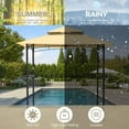 thumbnail image 4 of AECOJOY 8x5 ft Grill Gazebo Canopy, 2-Tier Outdoor BBQ Gazebo Shelter for Patio, Backyard, and Garden, Grill Tent with Ventilated Roof, Beige, 4 of 8