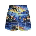 thumbnail image 4 of Summer Savings Clearance! Stamzod Mens Swim Trunks Quick Dry Drawstring Swim Shorts Tropical Print Bathing Suits Swimwear Plus Size Beach Shorts With Pockets, 4 of 6