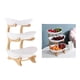 thumbnail image 4 of Plato de frutas con soporte de madera, estantes para pasteles, expositor, organizador, servidor de alimentos 3 niveles blanco, 4 of 8