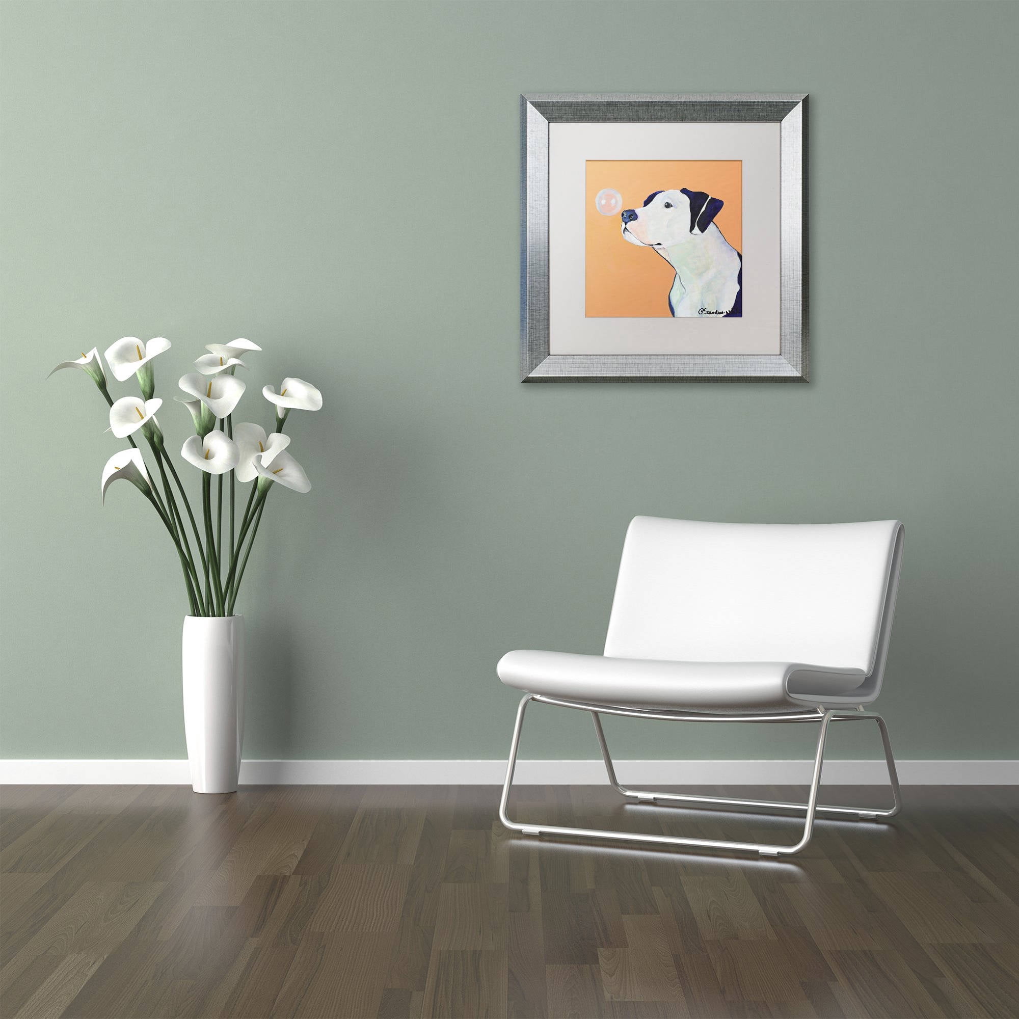 Trademark Fine Art "Fascination" Canvas Art by Pat Saunders-White, White Matte, Silver Frame